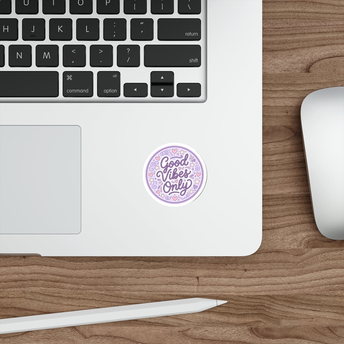 Good Vibes Only Sticker — Pastel Lavender Die-Cut Sticker
