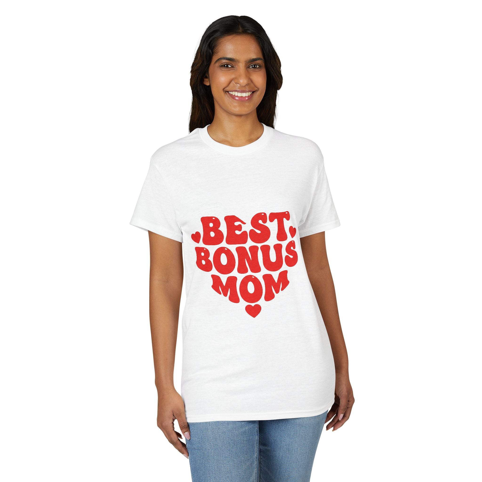 Best Bonus Mom T-Shirt — Heart Graphic Mother's Day Gift