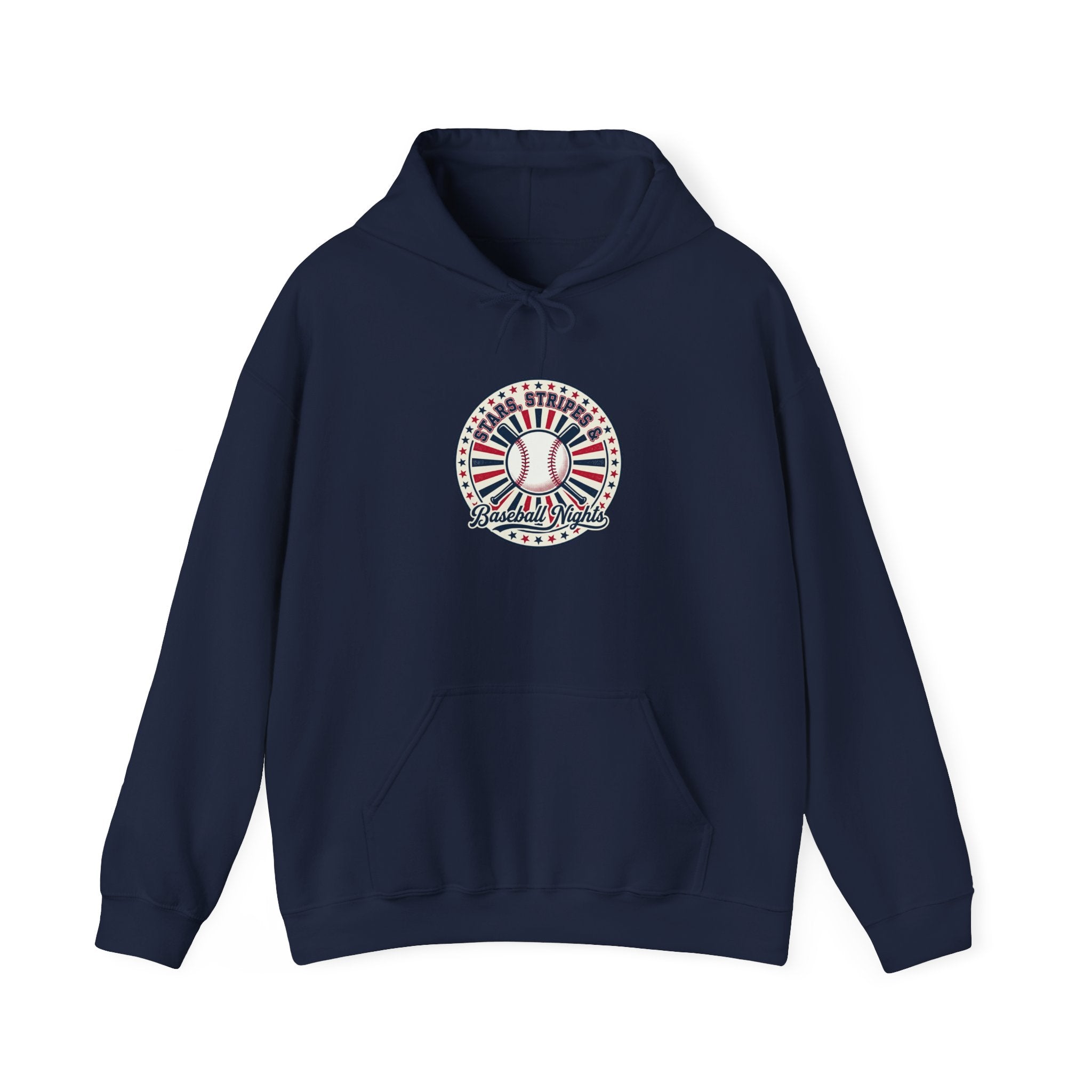 Patriotic Baseball Graphic Hoodie | vintage baseball, red white blue