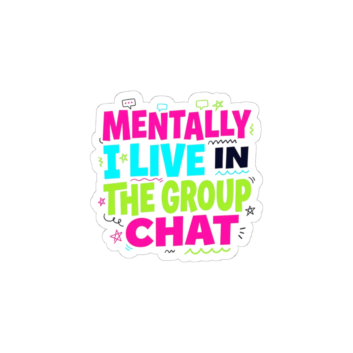 Mentally I Live in the Group Chat Sticker | meme-core, cringe-core vibes