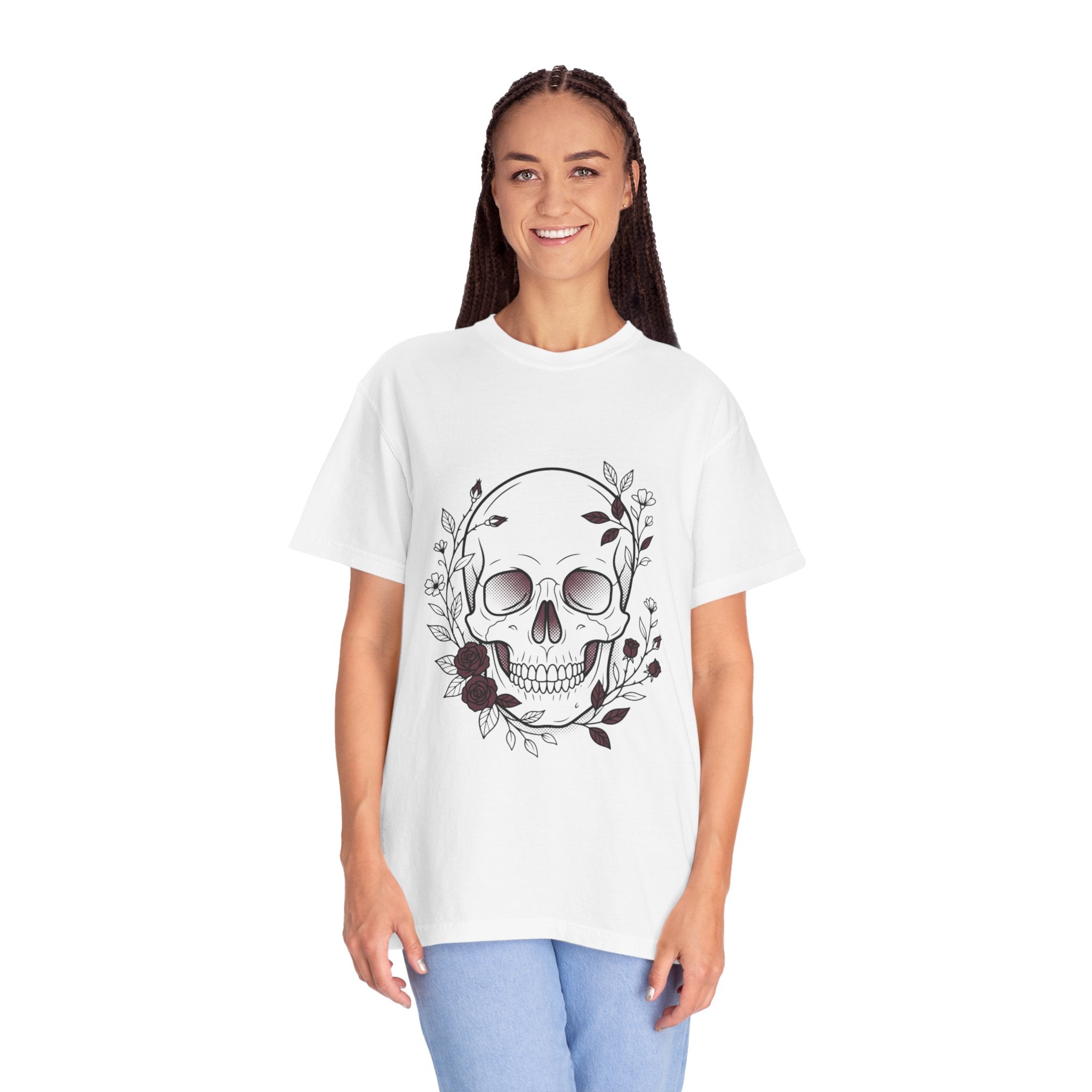 Skull & Floral Graphic T-Shirt
